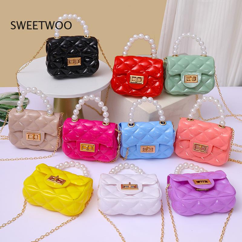 Women'S Young Bags - 2026 ジェリーミニクロスボディバッグ キルティングPVCパース パールハンドル付き 若い女の子向け