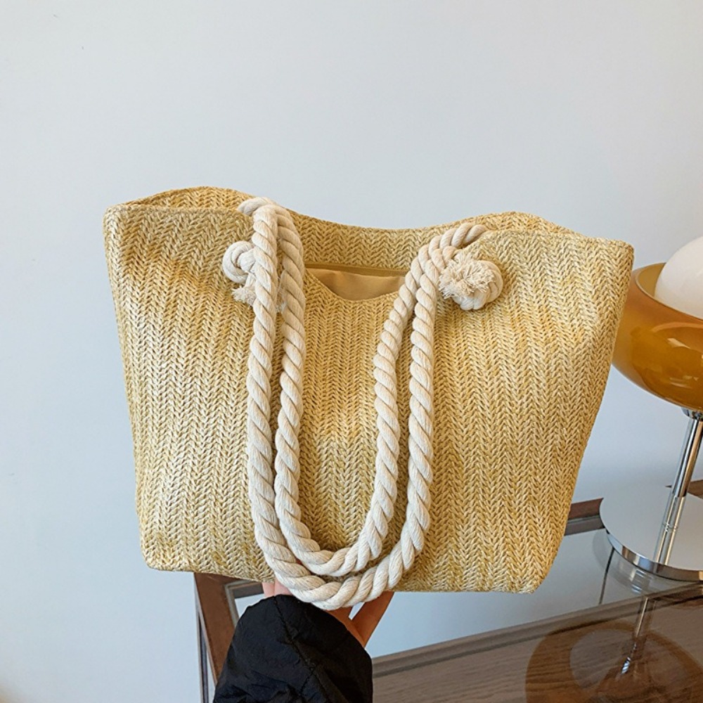 Women'S Raffia Bags - 新しい夏のビーチトートバッグ大容量ラフィアボヘミアンショルダーバッグトップハンドルバッグ女性用