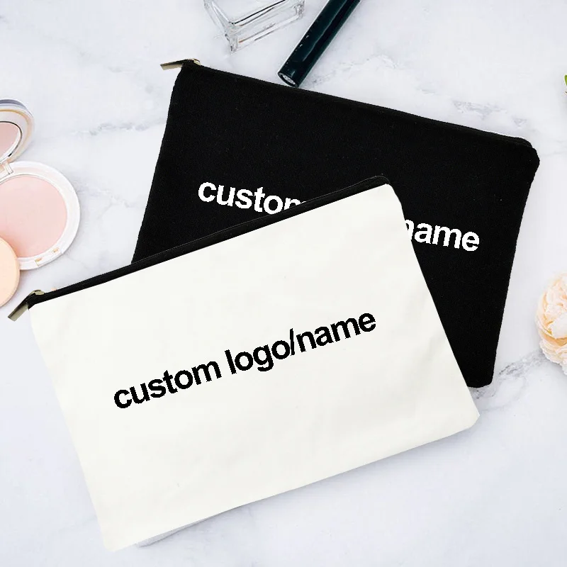 Women Bags Company - カスタムデザインあなたの名前を追加会社ロゴスタイリッシュなパーソナライズされた化粧品バッグジッパー化粧品バッグオーガナイザー財布鉛筆バッグギフト