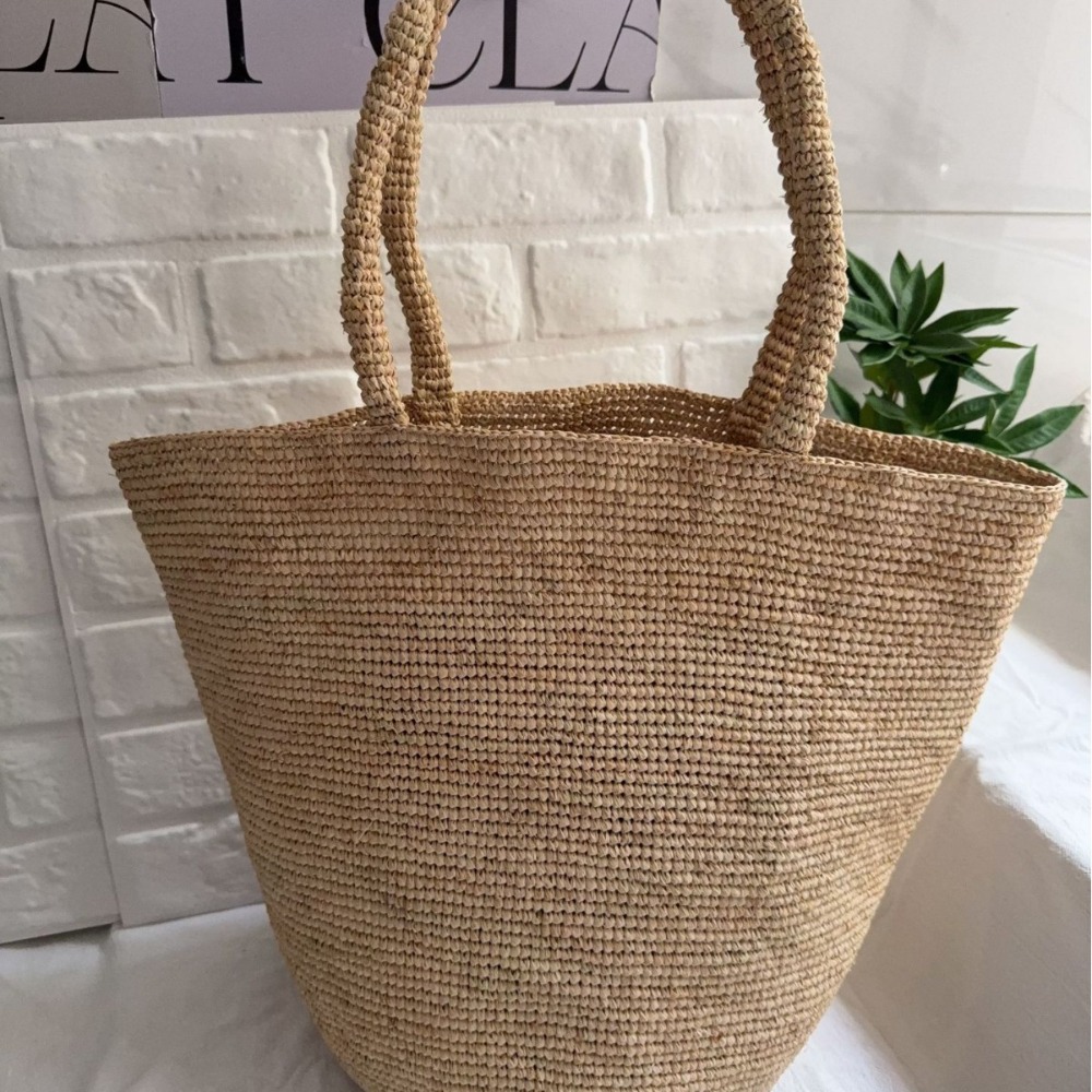 Women'S Raffia Bags - 新しい高品質ラフィアシンプルハンドバッグクラシック多用途ショルダーバッグ手作りフックストロービーチテクスチャユニークなファッションシンプル