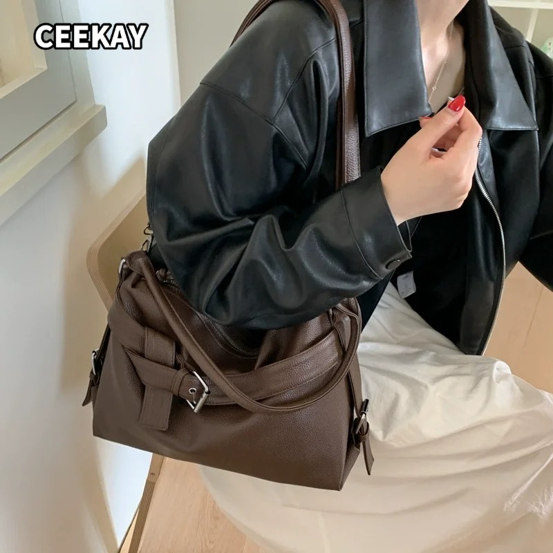 Y2k大容量カジュアル通勤用ブラックトートバッグ、バイクバッ - Women'S Young Bags のレビューと価格