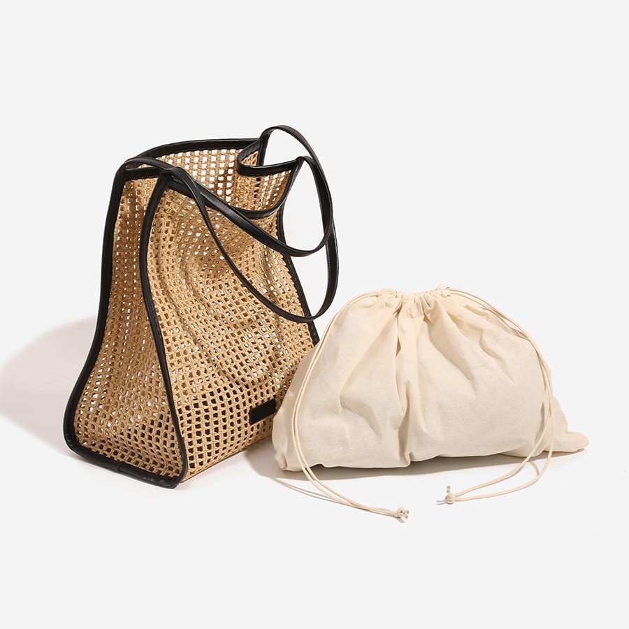 女性ラフィアわら織ビーチ休暇トートバッグ新しいカジュアル大容 - Women'S Raffia Bags のレビューと価格