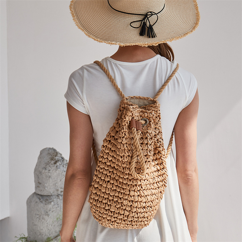 女性のためのカジュアルなストローバッグ,ビーチのショルダーバ - Women'S Raffia Bags のレビューと価格