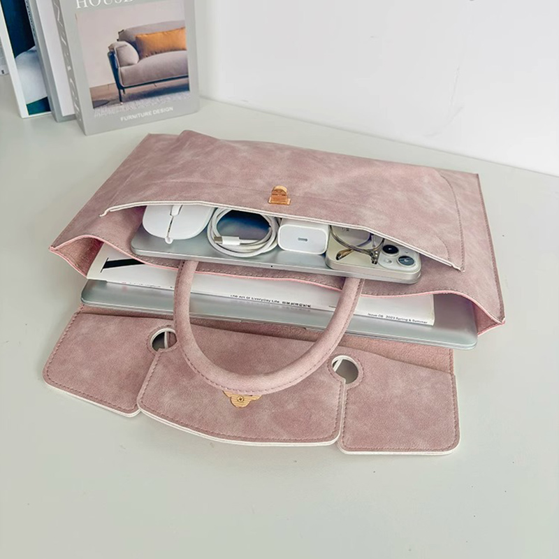 エレガントなピンクのPUレザーラップトップトートバッグ、花柄 - Women Hand Bags For Office のレビューと価格
