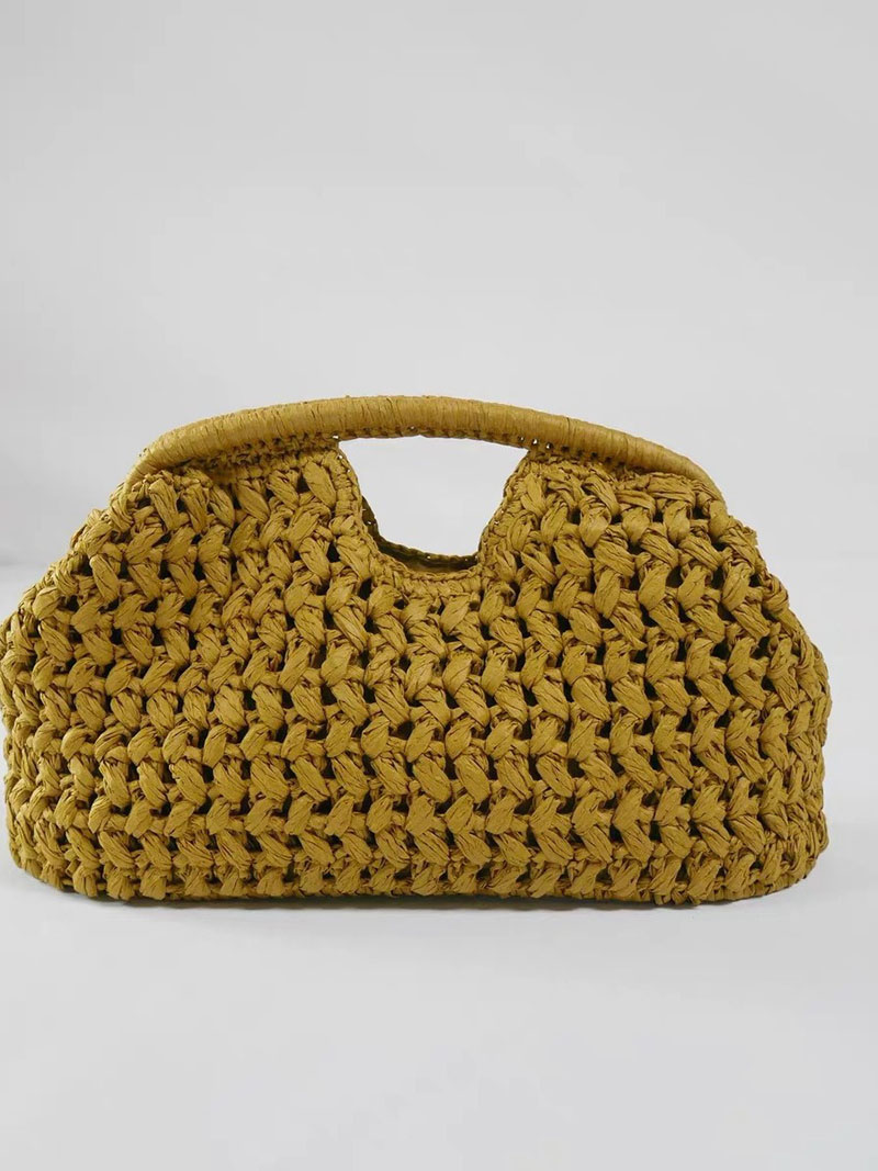 エレガントなレディースチェーン織ハンドバッグわらショルダーバ - Women'S Raffia Bags のレビューと価格
