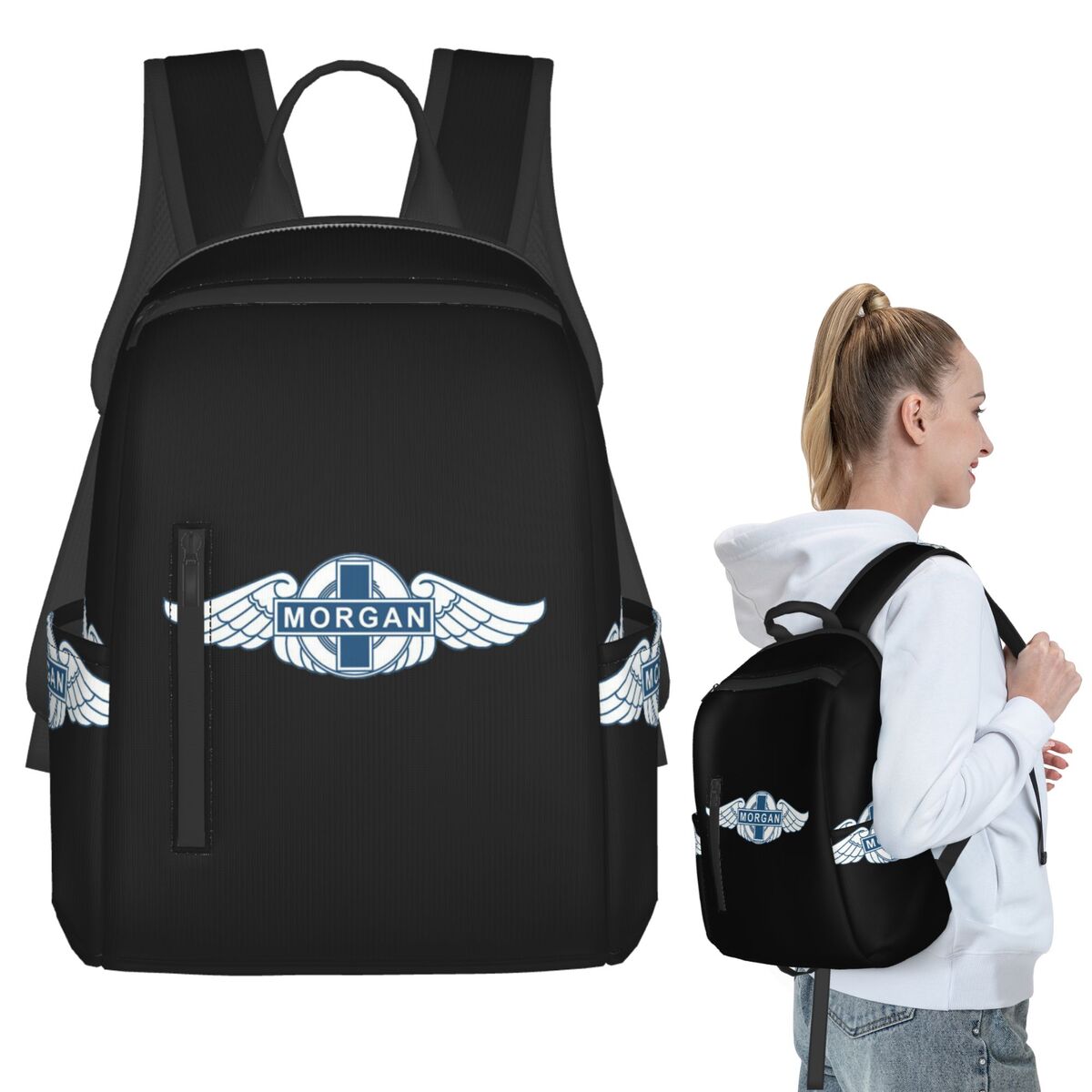 モーガンモーターカーカンパニーバックパック学生ブックバッグ男 - Women Bags Company のレビューと価格