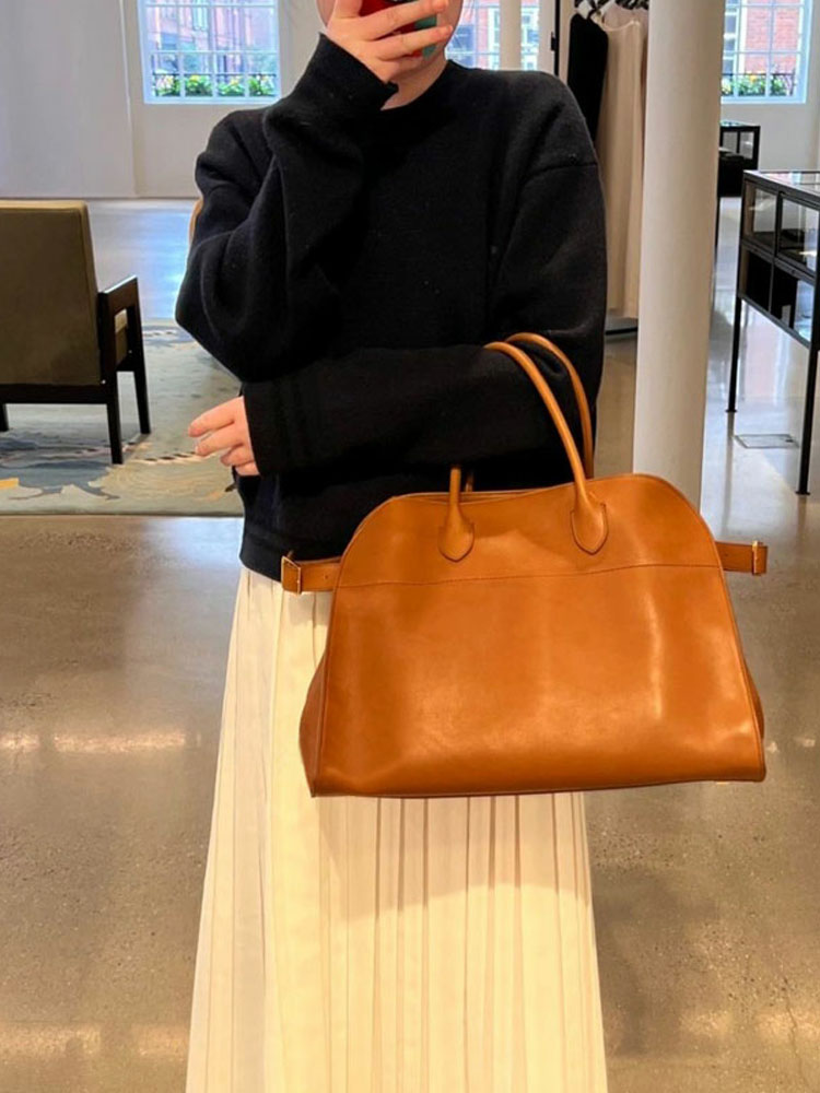 オフィスレディース仕事大容量トート牛革本革ハンドバッグ女性脇 - Women Hand Bags For Office のレビューと価格