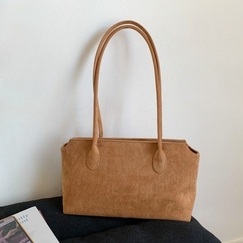 ヴィンテージ風ブラウンスエード脇の下バッグ、新しいミニマリス - Women Hand Bags For Office のレビューと価格