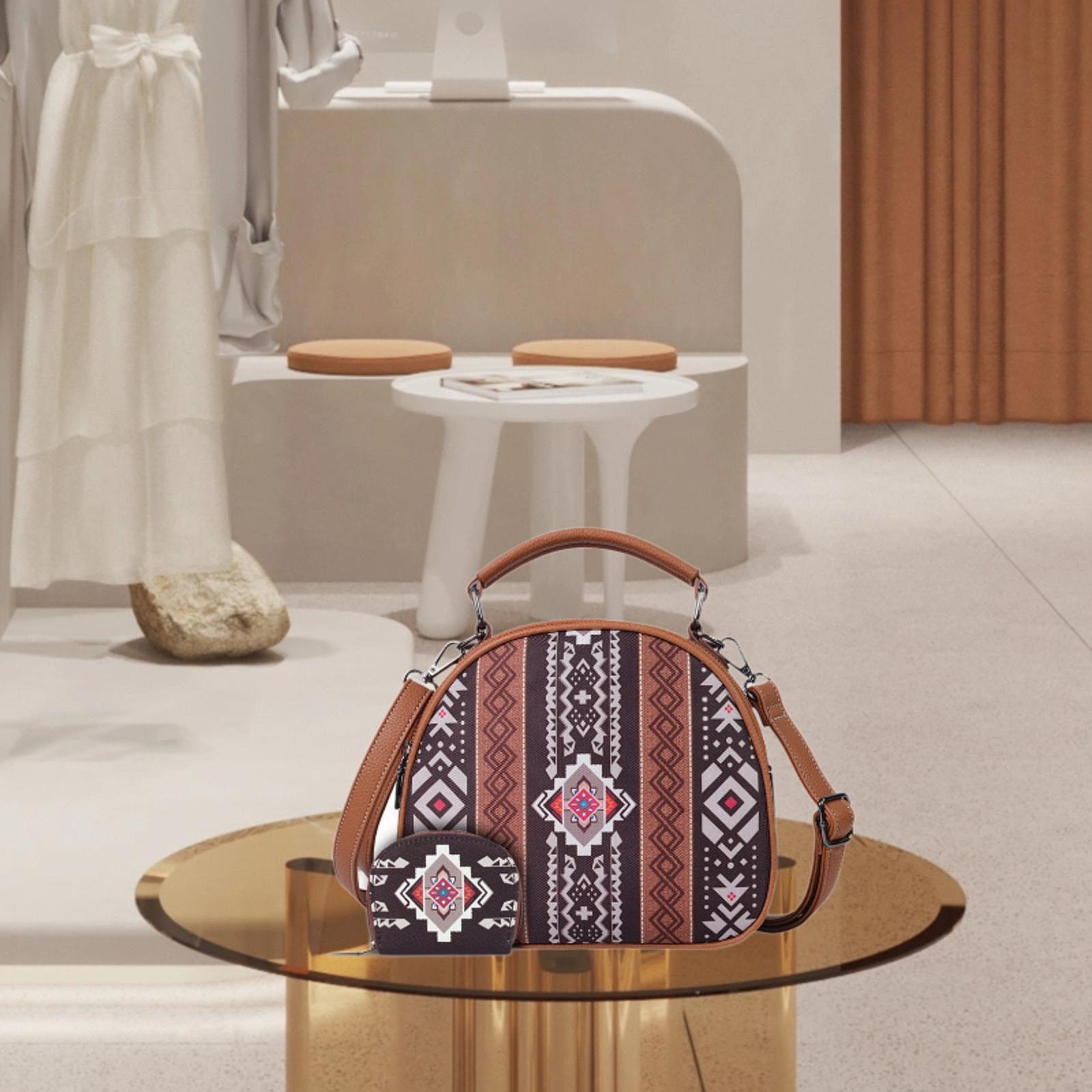 ボヘミアン柄の女性用ハンドバッグ。キャンバス素材で、スタイリ - Women'S Bags Handbags のレビューと価格